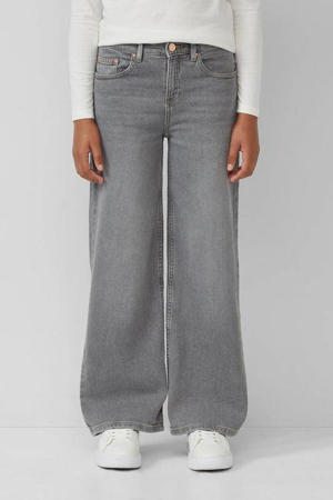 high waist wide leg jeans grey denim