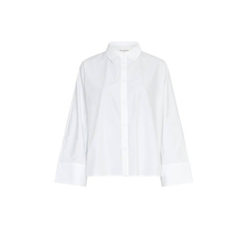 MSCH Copenhagen blouse wit Dames Polyester Klassieke kraag Effen - maat XS/S afbeelding