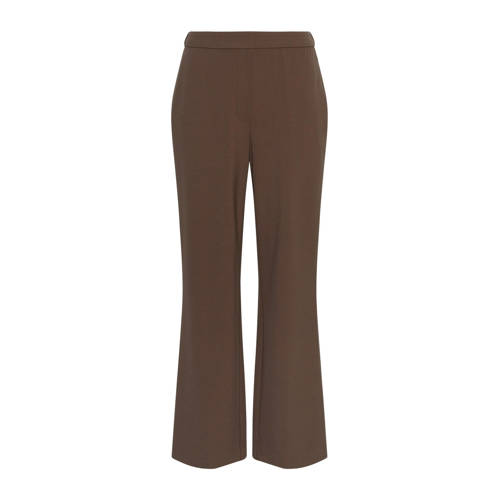 MSCH Copenhagen straight regular waist casual broek bruin Dames Polyester - maat M afbeelding