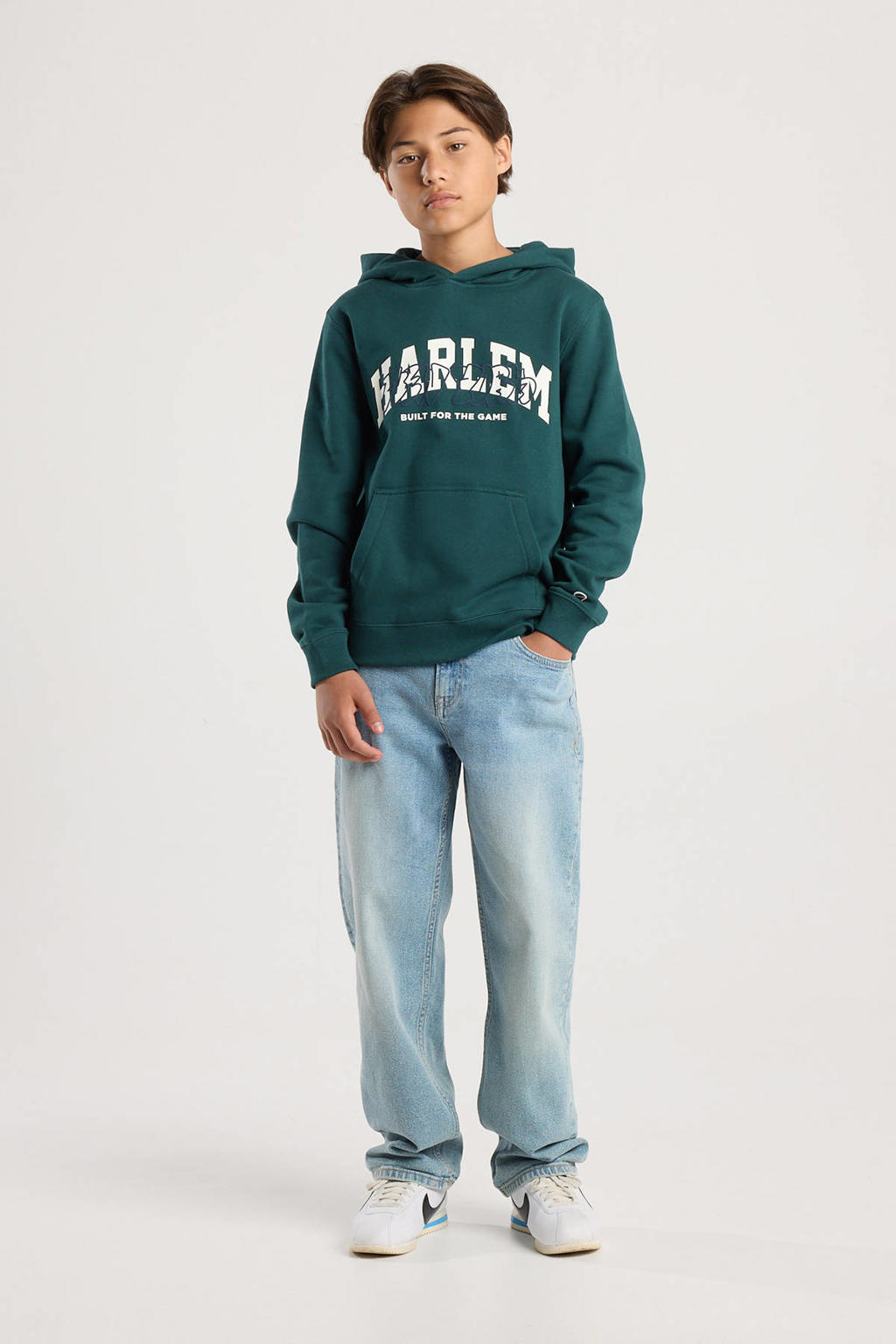 Groene jongens America Today hoodie van sweat materiaal met printopdruk, lange mouwen en capuchon