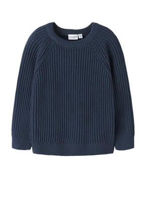 trui gebreid donkerblauw