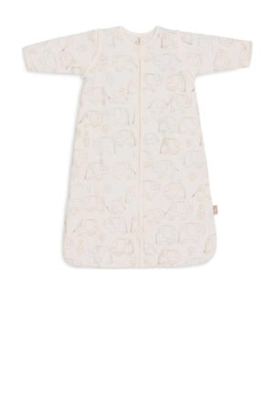 baby slaapzak met afritsbare mouw Elephant Tales ecru/beige