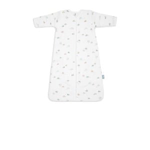 baby slaapzak met afritsbare mouw On the Go Wit/blauw/beige