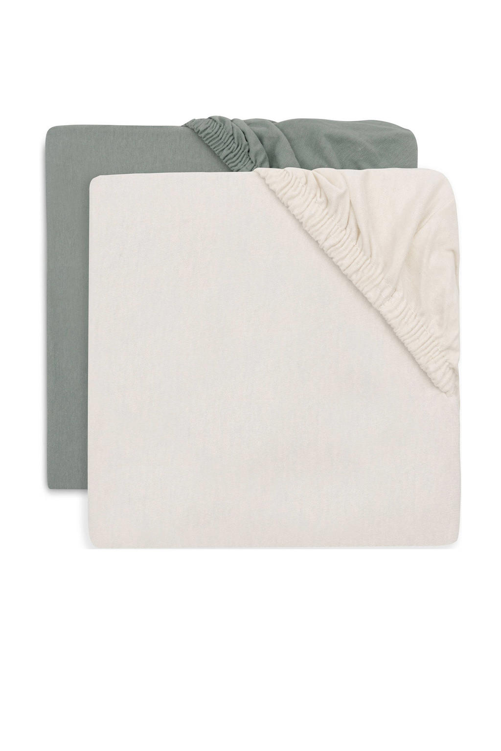 Jollein jersey ledikant hoeslaken Sea Green/Ivory (set van 2)