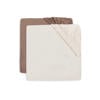 Jollein jersey ledikant hoeslaken Milky Coffee/Ivory - bruin/ecru (set van 2)