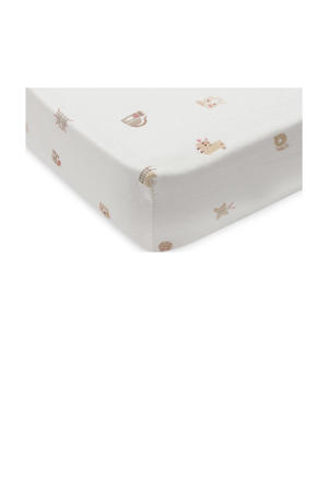 jersey hoeslaken kinderbed Animal Friends offwhite/beige