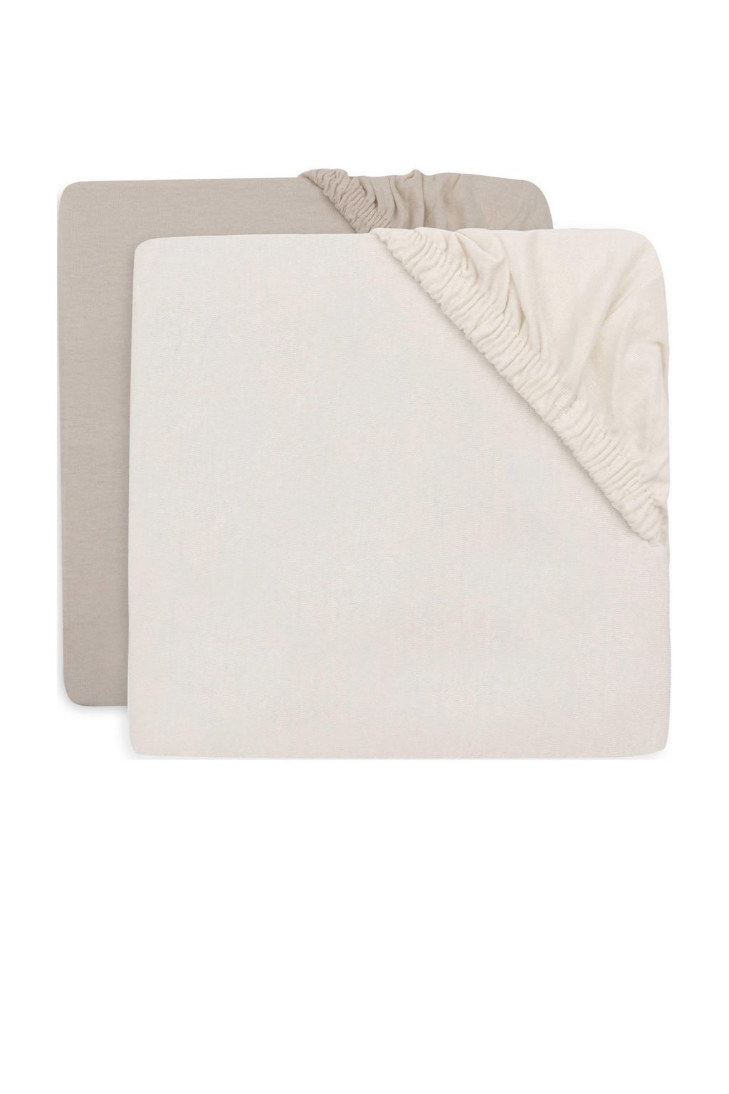 Jollein jersey kinder hoeslaken Oatmeal/Sand - beige/offwhite (set van 2)