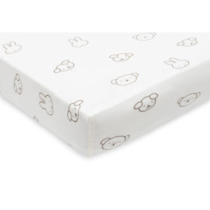 jersey kinderbed hoeslaken Miffy and Friends wit/bruin