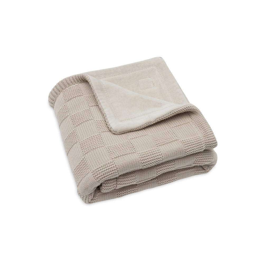 Jollein wiegdeken Box Knit Warm Sand/Velvet beige