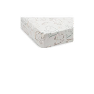 jersey kinderbed hoeslaken Elephant Tales wit/bruin
