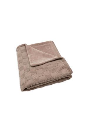 ledikantdeken Box Knit Milky Coffee/Velvet bruin