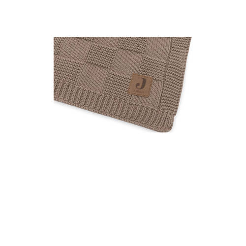 Jollein ledikantdeken Box Knit Milky Coffee bruin Babydeken Effen