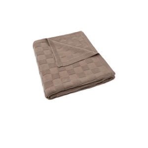 ledikantdeken Box Knit Milky Coffee bruin