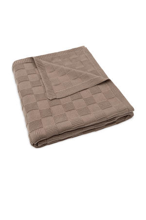 ledikantdeken Box Knit Milky Coffee bruin