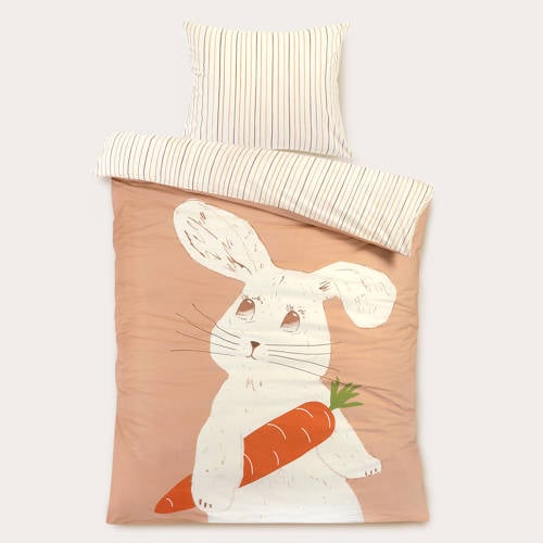 NOUS Kids katoenen dekbedovertrek kinderbed (120x150 cm) Multi Dierenprint afbeelding
