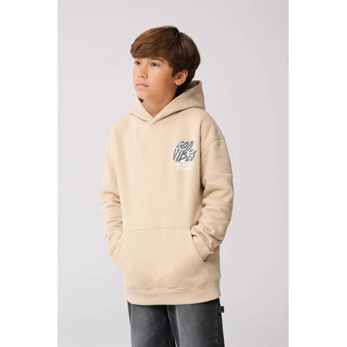 Shoeby hoodie met backprint beige Sweater Backprint - maat 122/128 afbeelding