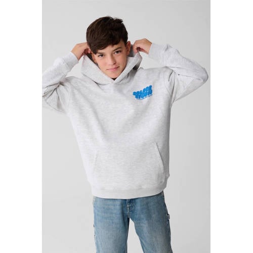 Shoeby hoodie met backprint grijs melange Sweater Backprint - maat 134/140 afbeelding