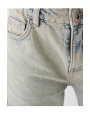 thumbnail: Light blue denim meisjes Shoeby barrel high waist barrel jeans van denim met rits- en knoopsluiting en effen