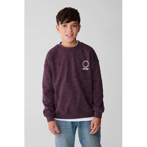 Shoeby sweater donkerrood Tie-dye - maat 146/152 | Sweater van Shoeby afbeelding