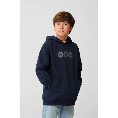 Shoeby hoodie met backprint donkerblauw Sweater Backprint - maat 122/128 afbeelding