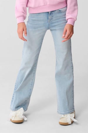 high waist flared jeans light blue denim