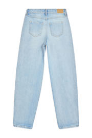 thumbnail: Light blue denim meisjes Shoeby barrel high waist barrel jeans van denim met rits- en knoopsluiting en effen