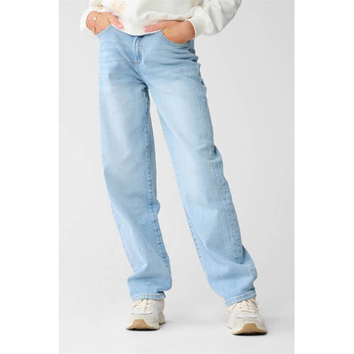 Shoeby barrel high waist barrel jeans light blue denim Blauw Effen