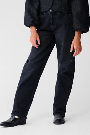 high waist barrel jeans black denim