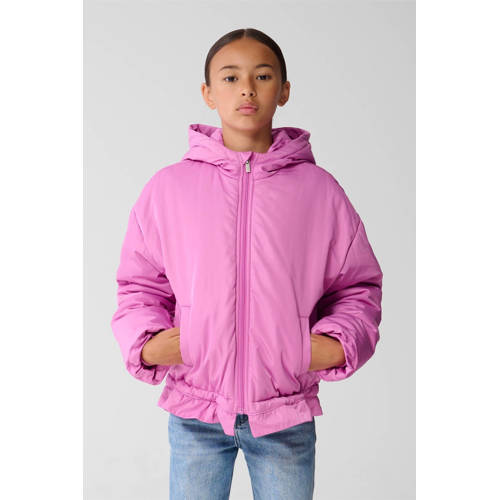 Shoeby winterjas roze Meisjes Polyester Capuchon Effen