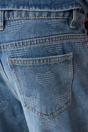 thumbnail: Shoeby wide leg high waist wide leg jeans met hartjes medium blue denim