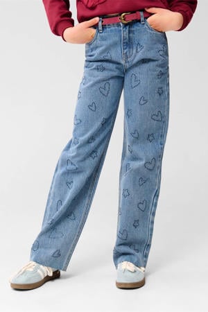 straight leg jeans medium blue denim