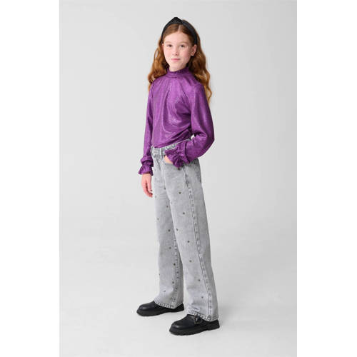 Shoeby blousetop paars Meisjes Polyester Opstaande kraag Effen - maat 158/164 afbeelding