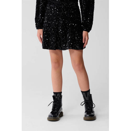 Shoeby korte rok met glitter zwart Meisjes Polyester Effen - maat 158/164 afbeelding