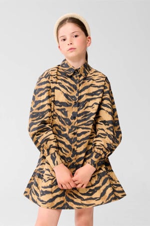 midi jurk bruin