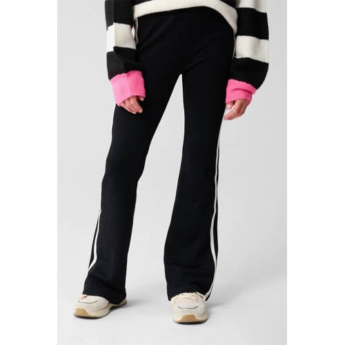 Shoeby flared casual broek zwart Meisjes Modal Effen - maat 170/176 afbeelding