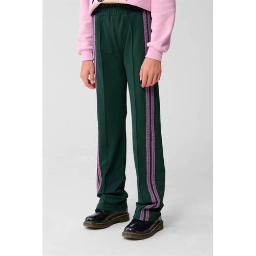 Shoeby wide leg casual broek groen Meisjes Polyester Streep - maat 134/140 afbeelding