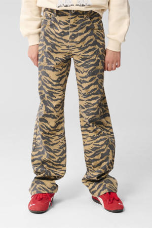 wide leg casual broek bruin
