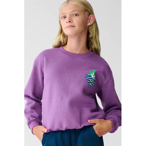 Shoeby sweater paars Backprint - maat 110/116 | Sweater van Shoeby afbeelding