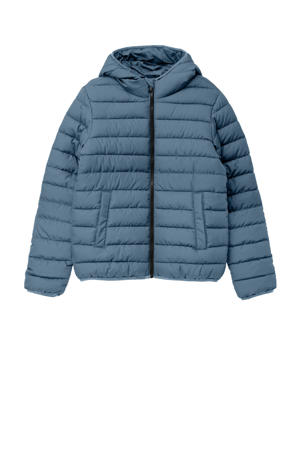 gewatteerde jas blauw