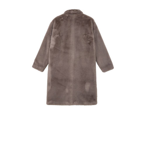 s.Oliver faux fur jas grijs Meisjes Imitatiebont Klassieke kraag Effen