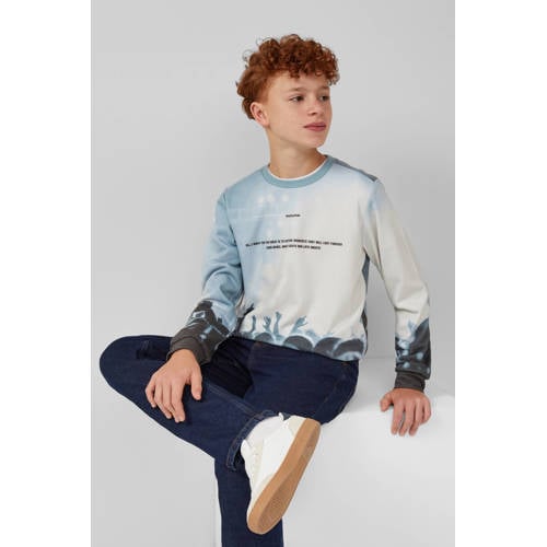 s.Oliver sweater blauw All over print