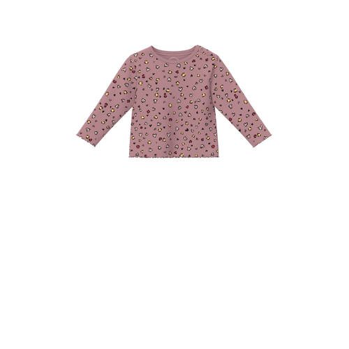 s.Oliver longsleeve roze Meisjes Stretchkatoen Ronde hals Panterprint