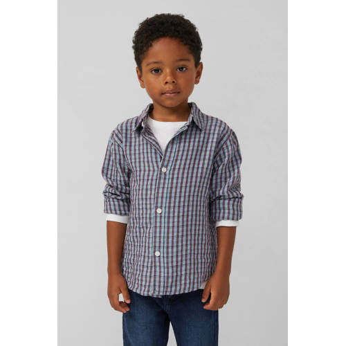 s.Oliver overhemd blauw Jongens Katoen Klassieke kraag Ruit