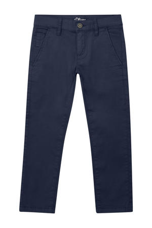 slim casual broek donkerblauw