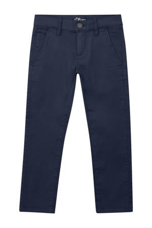 slim casual broek donkerblauw