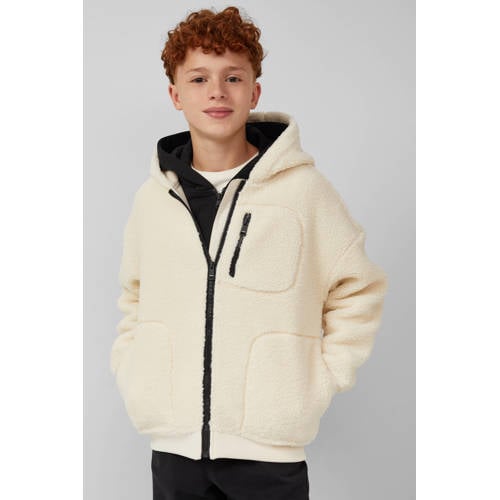 s.Oliver teddy jas herfst ecru Jongens Polyester Capuchon Effen