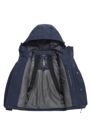 gewatteerde jas donkerblauw