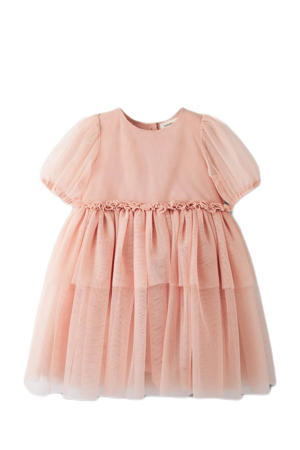 korte jurk met tule lichtroze