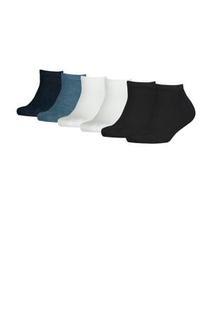 sokken - zwart/wit/blauw (set van 6)