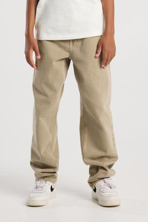 relaxed waist loose fit jeans beige